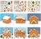 Make a Gingerbread House Stickers-30Pcs DIY Make Your Own Gingerbread House Stickers Christmas Crafts for Kids Toddlers Christmas Activities Party Game Treats Goodie Bag -15 Finished Products